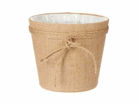 Cache-pot Lien Marron Tissu 19,5 x 17,5 x 19,5 cm (24 Unités) Sale