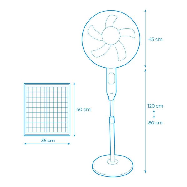 Ventilateur sur Pied EDM 33523 Blanc 25 W Solaire For Discount